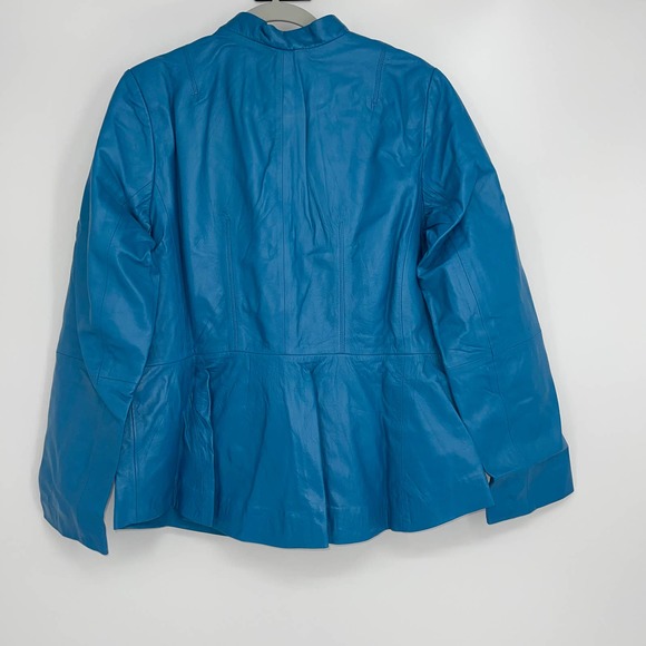 JESSICA LONDON GENUINE LEATHER BLUE LIGHTWEIGHT JACKET 16W - Picture 7 of 7